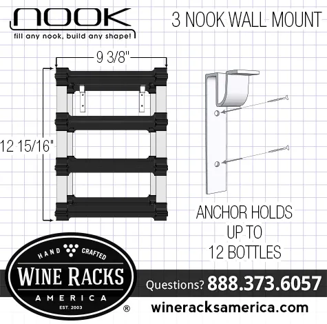 NOOK 3 BOTTLE WINE RACK KIT