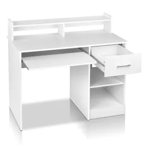 Office Computer Desk with Storage - White