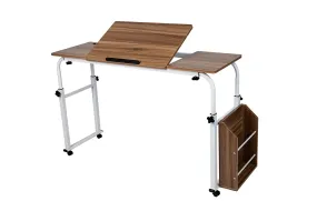Over Bed Table Adjustable Home-Office-desks, Brown