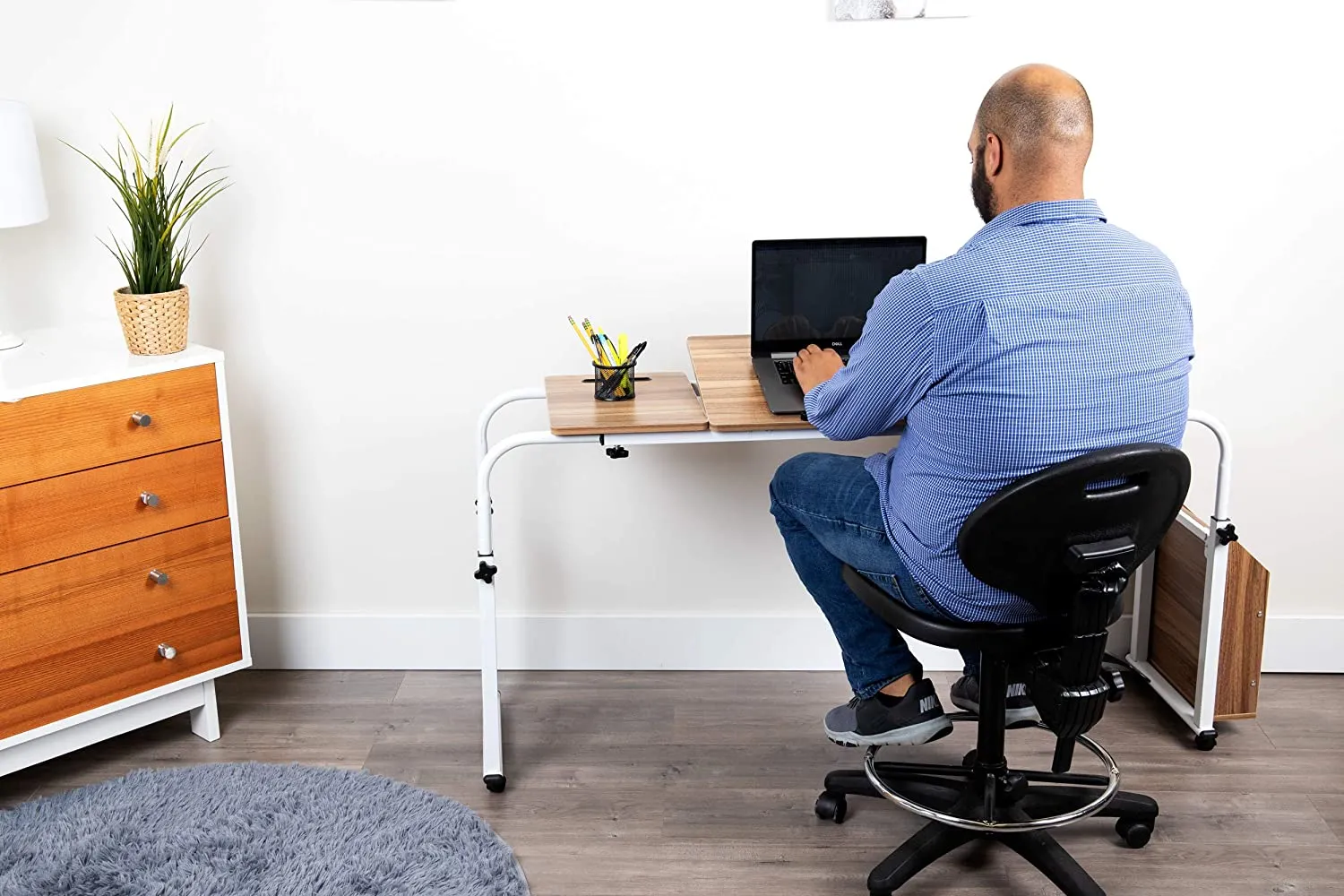 Over Bed Table Adjustable Home-Office-desks, Brown