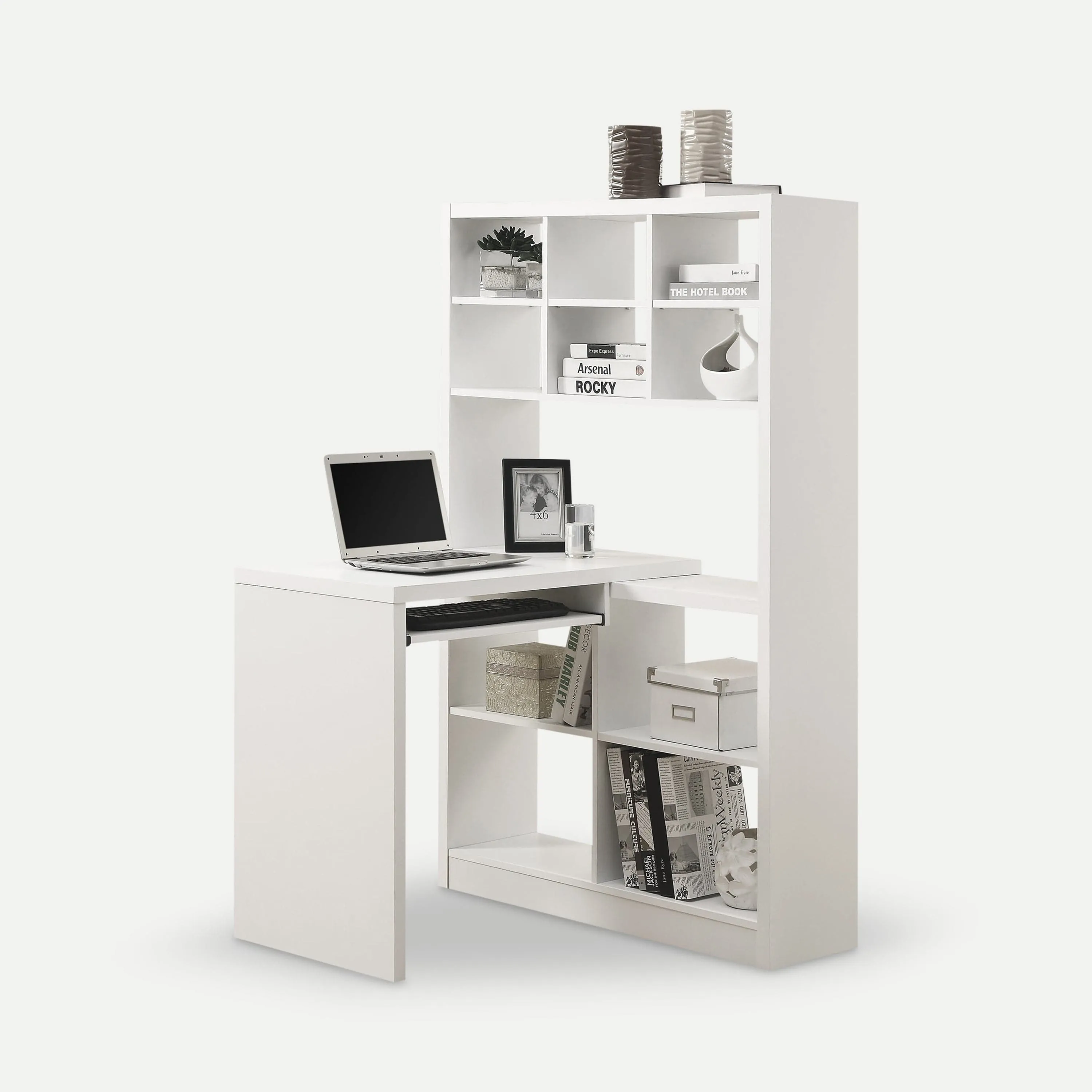 Parker L-Shaped Desk with Bookshelf