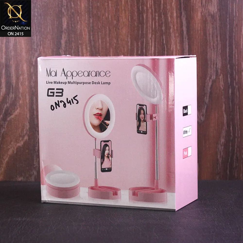 Pink - 16 cm - Ring Light - G3 Appearance Live Makeup Desk Lamp