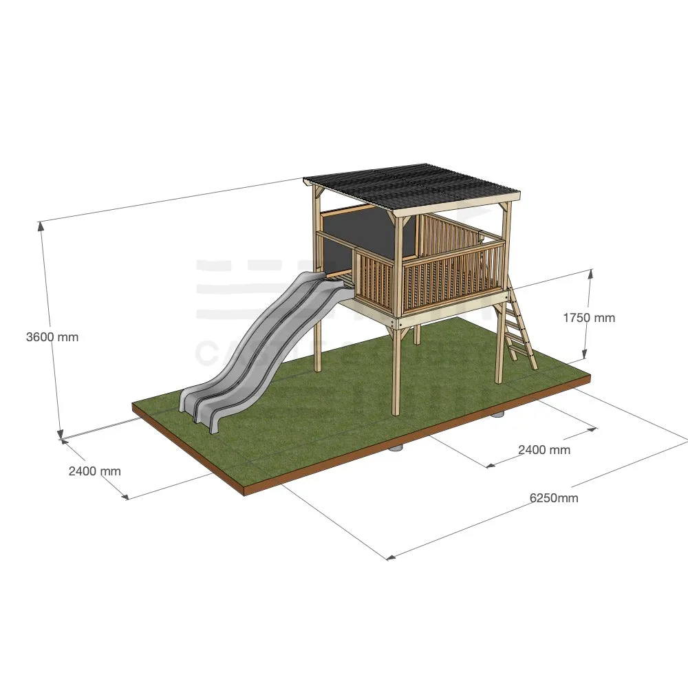 Platform with Roof & Double Slide