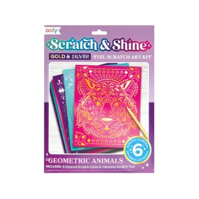 Scratch and Shine Foil Scratch Art Kit - Geometric Animals