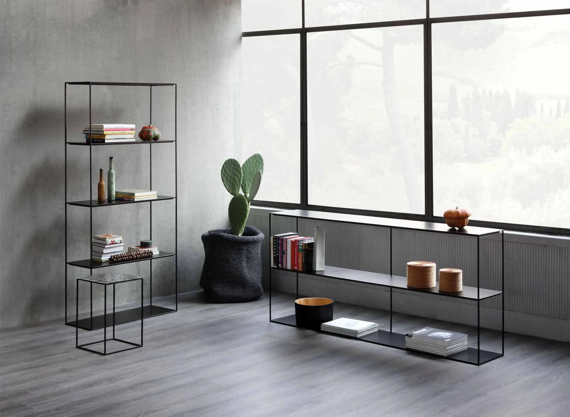 Slim Irony - Sideboard with 3 Shelves