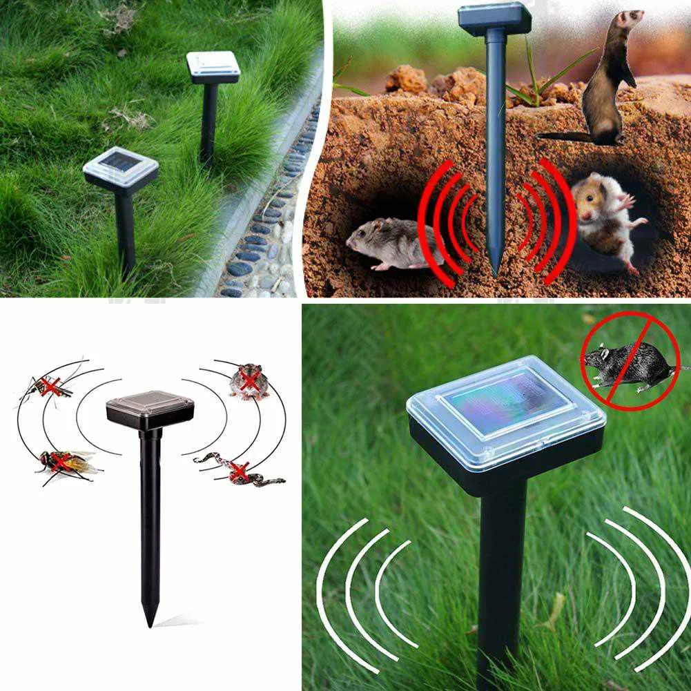 Solar Power Ultrasonic Sonic Mouse Mole Snakes Pest Rodent Repeller