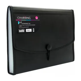 Solo Expanding File Elastic With Swing 12 Section Black A4 EX 802