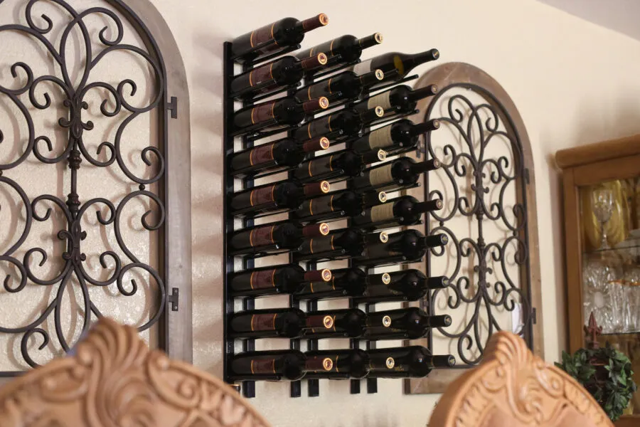 Straight Wall Rails - 1FT Metal Wine Rack (3 Bottles)