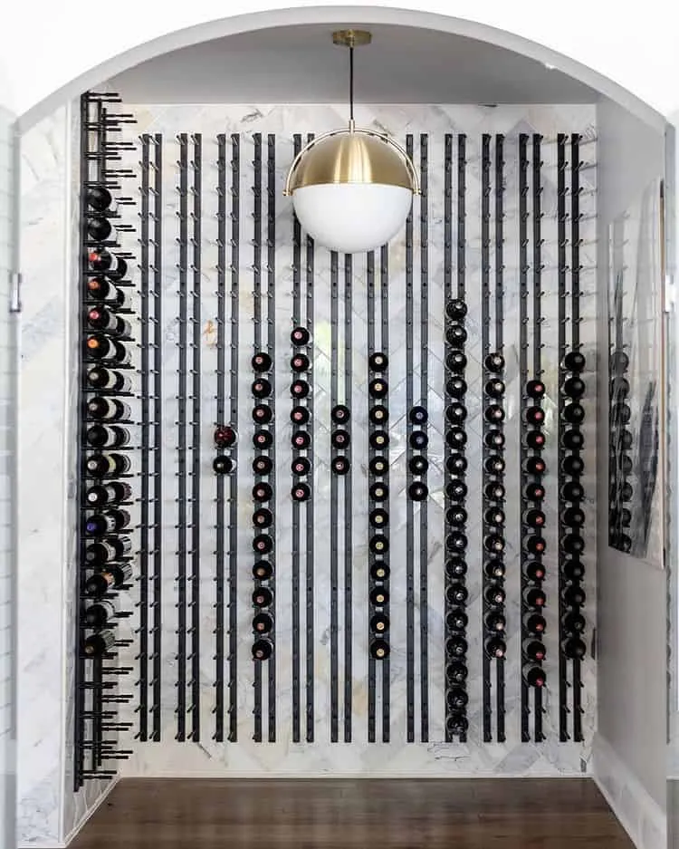 Straight Wall Rails - 1FT Metal Wine Rack (3 Bottles)