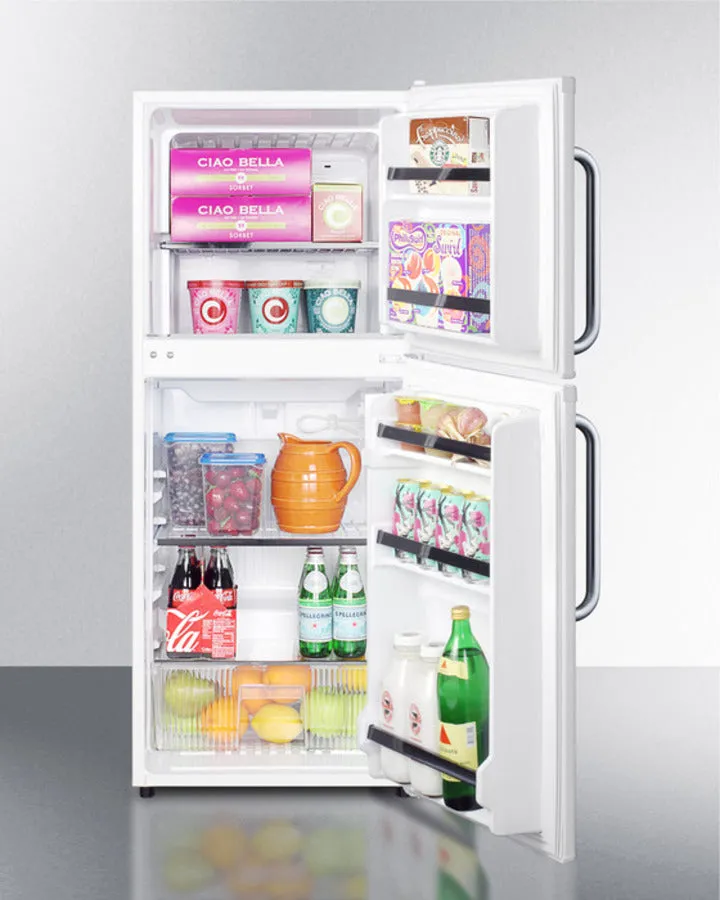 Summit 19" Wide Two-Door Refrigerator-Freezer with Towel Bar Handles - FF71ESTB