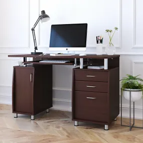 Techni Mobili Complete Workstation Computer Desk withStorage, Chocolate
