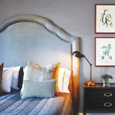 Tempaper & Co. Faux Horizontal Grasscloth Removable Peel and Stick Wallpaper, Textured Blue, 28 sq. ft.