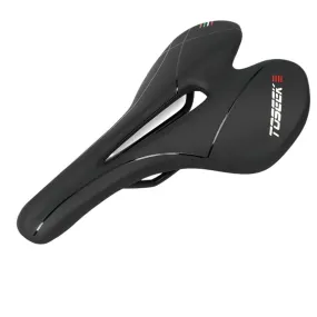 TOSEEK TS100 Plastic/Pvc Bicycle Saddle Breathable Leather Black Mtb Saddle Bicycle Accessories Comfort Type Bike Seat for Men