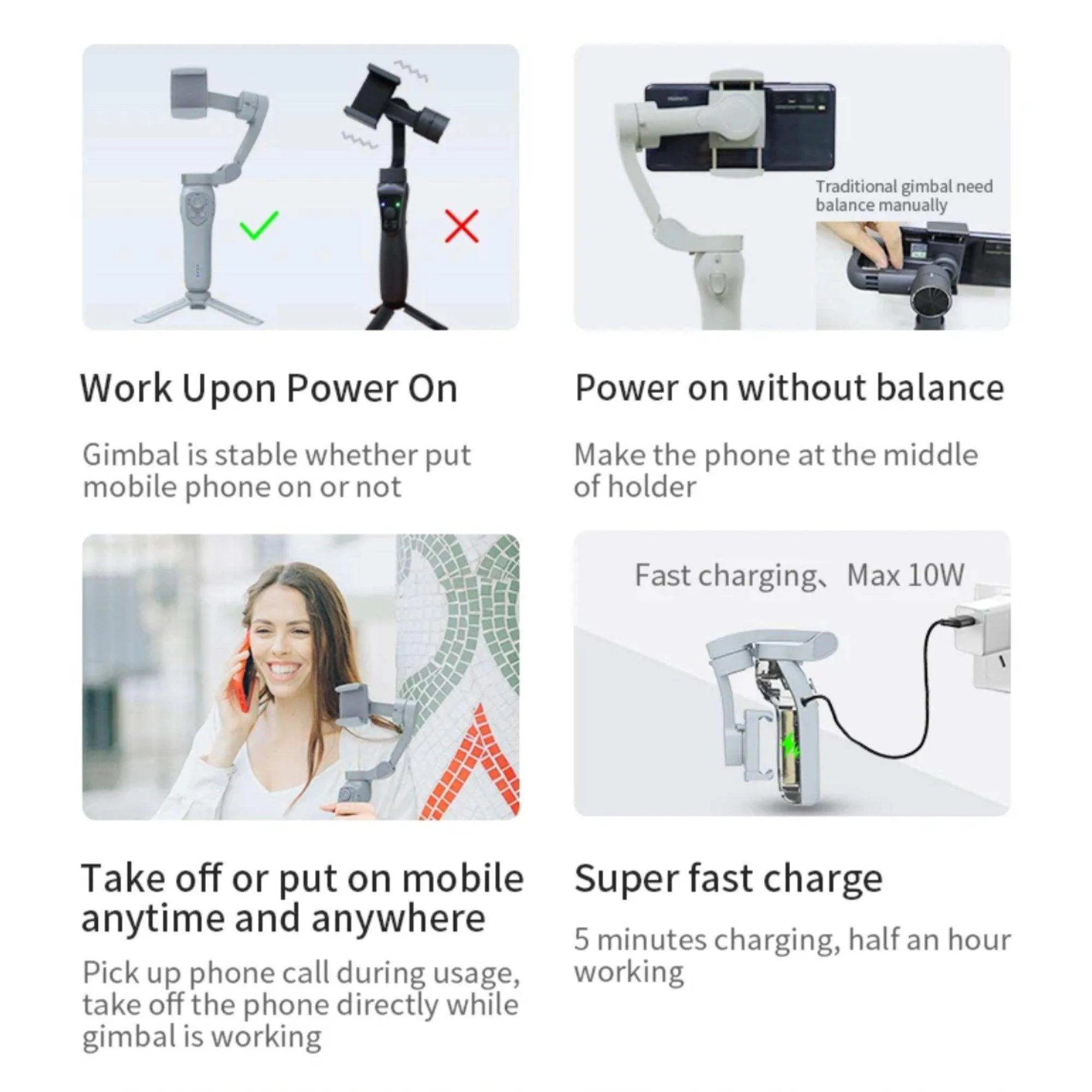 TUTT L7C Pro   AI Module | 3 Axis Pro Handheld Anti-shake Smartphone Selfie Stick Phone Gimbal Stabilizer with Tripod | AI Auto Face Tracking Module Vlog YouTube