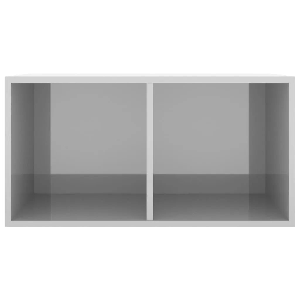 vidaXL Vinyl Storage Box High Gloss Grey 71x34x36 cm Engineered Wood