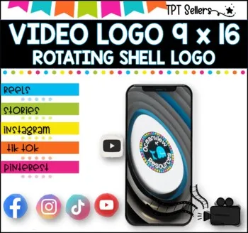 VIDEO LOGO - VERTICAL  9 x 16 for Social Media and Pinterest I Rotating Shell