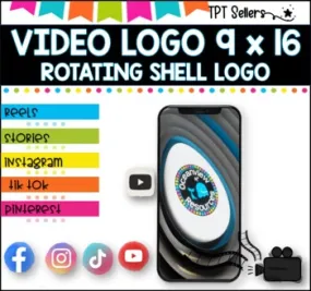 VIDEO LOGO - VERTICAL  9 x 16 for Social Media and Pinterest I Rotating Shell