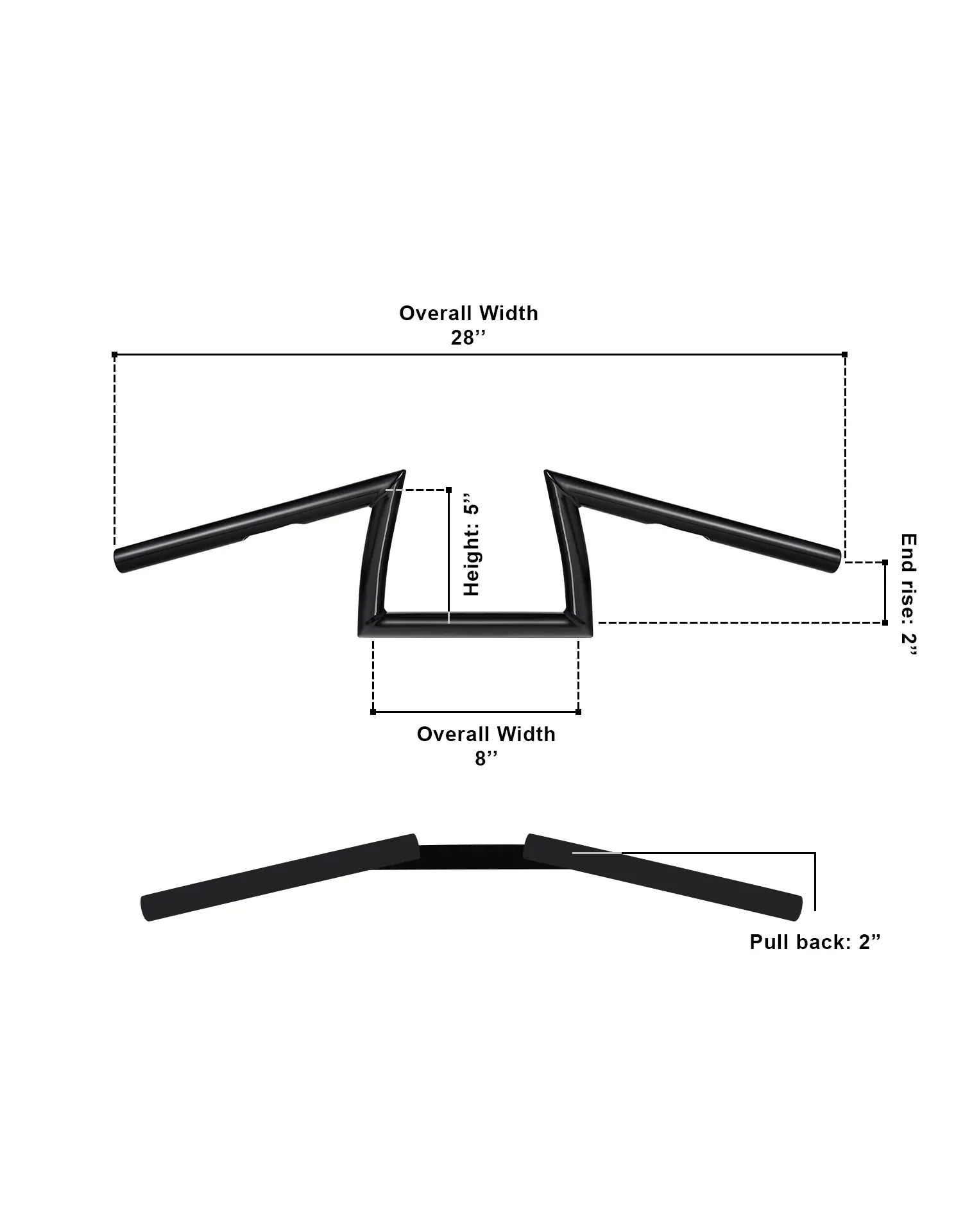 Viking Iron Born Z Handlebar For Harley Softail Heritage Classic FLSTC Gloss Black