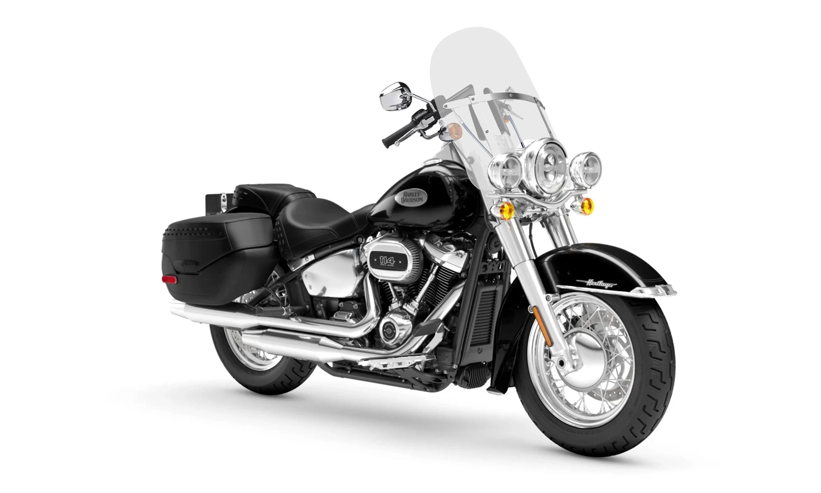 Viking Iron Born Z Handlebar For Harley Softail Heritage Classic FLSTC Gloss Black
