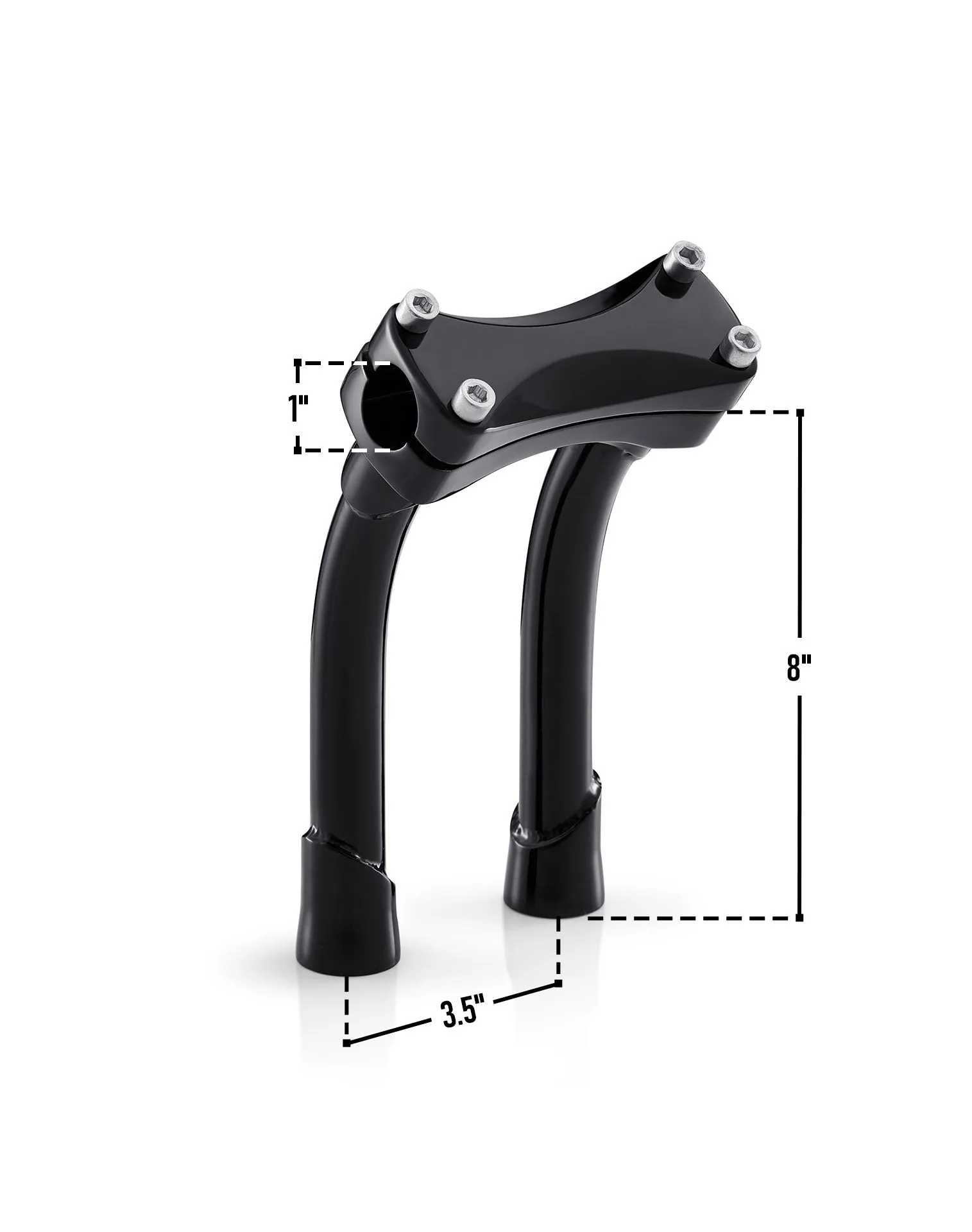Viking Warlock 8" Pullback Handlebar Risers for Harley Dyna Super Glide Custom FXDC/I Gloss Black