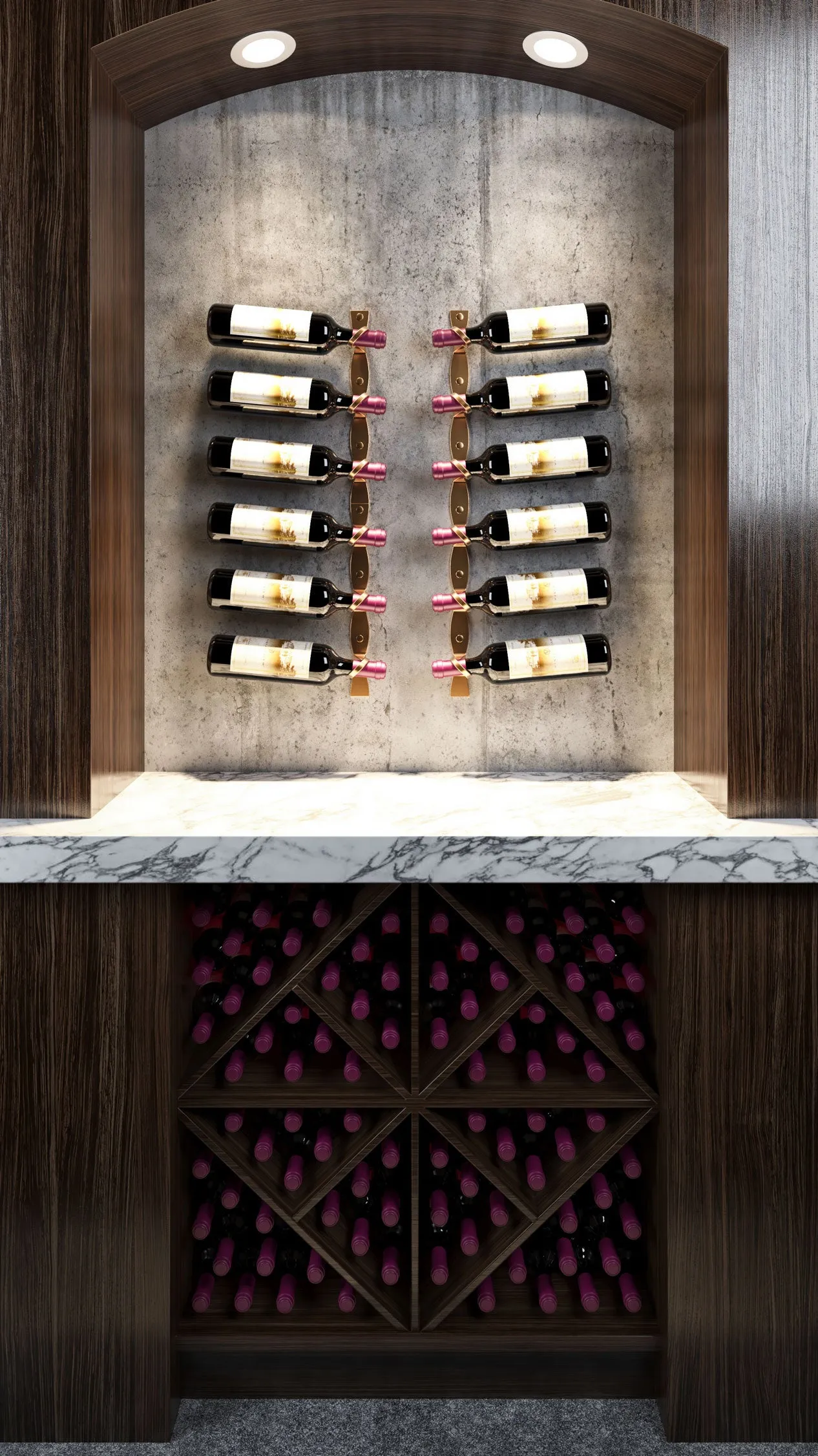 VintageView Helix Single 30 (minimalist wall mounted metal wine rack kit)