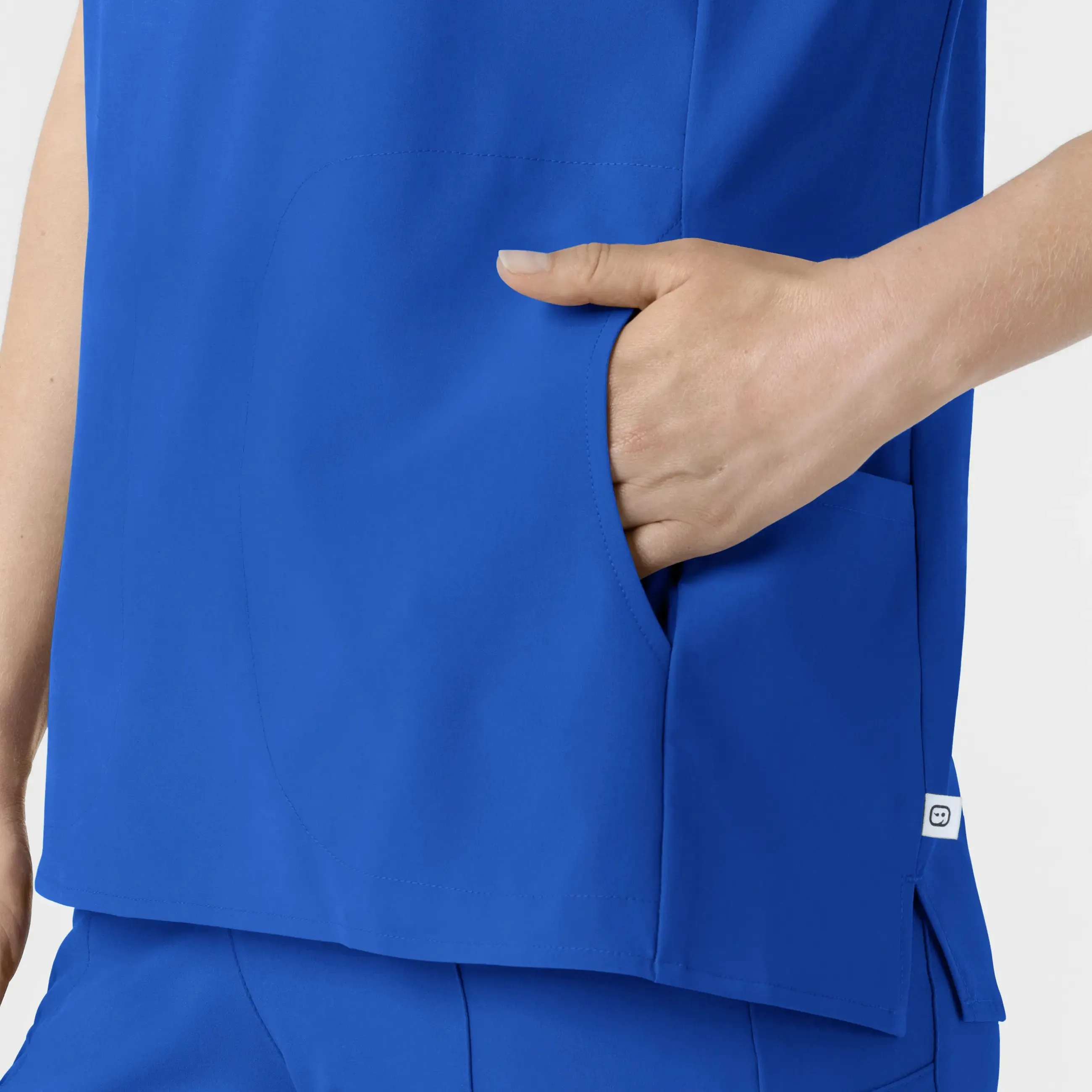 Wink Women's Mandarin Collar Scrub Top - Royal Blue