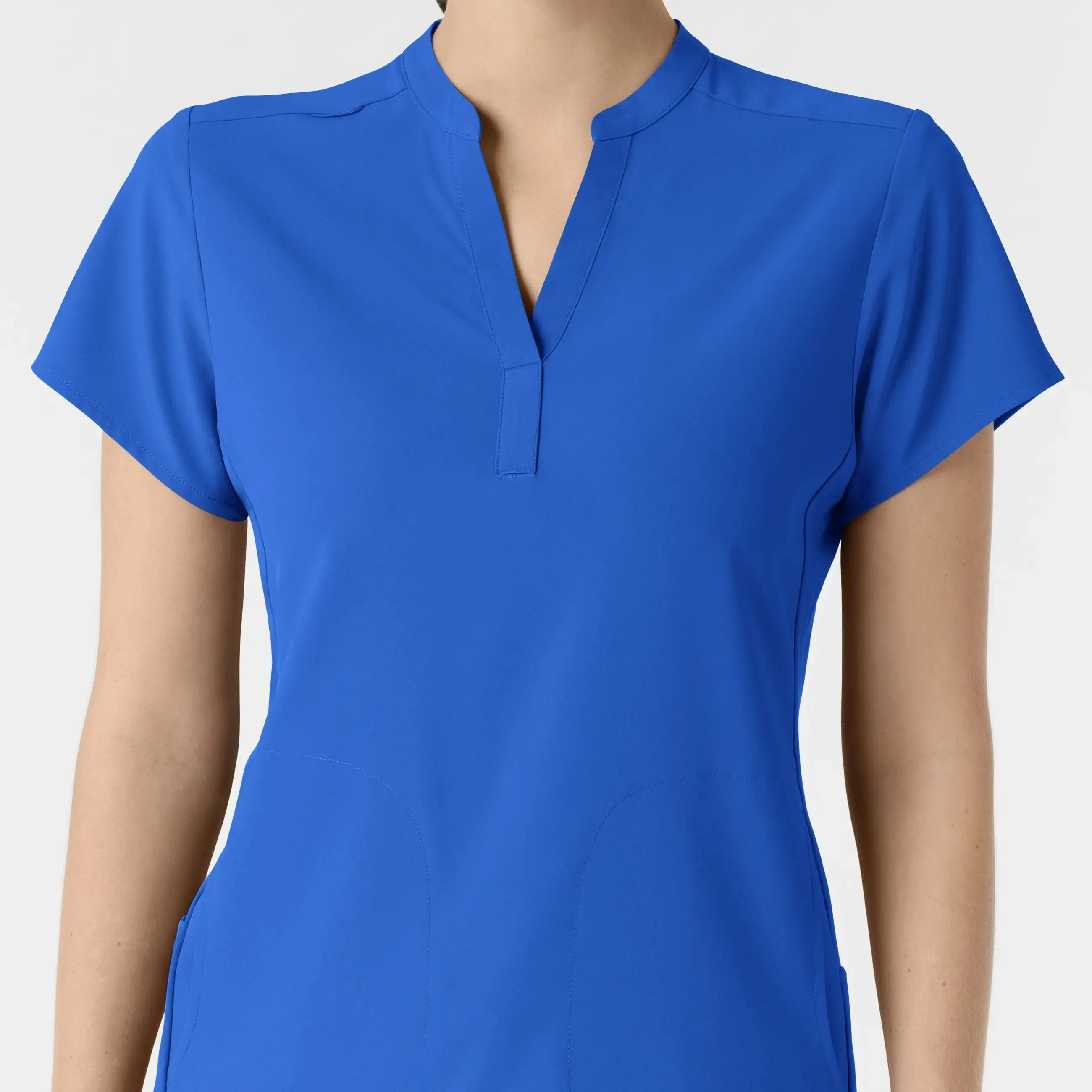 Wink Women's Mandarin Collar Scrub Top - Royal Blue