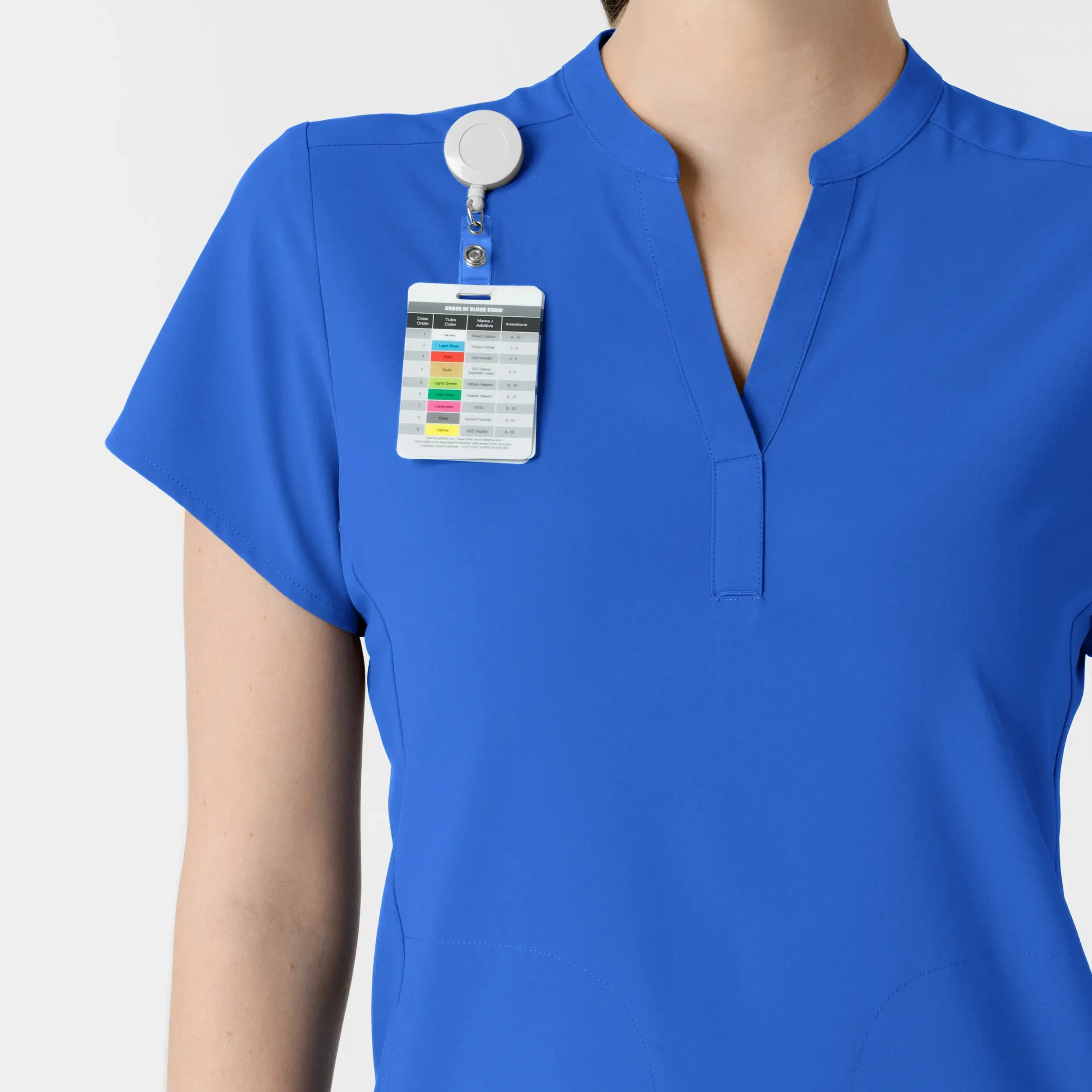 Wink Women's Mandarin Collar Scrub Top - Royal Blue