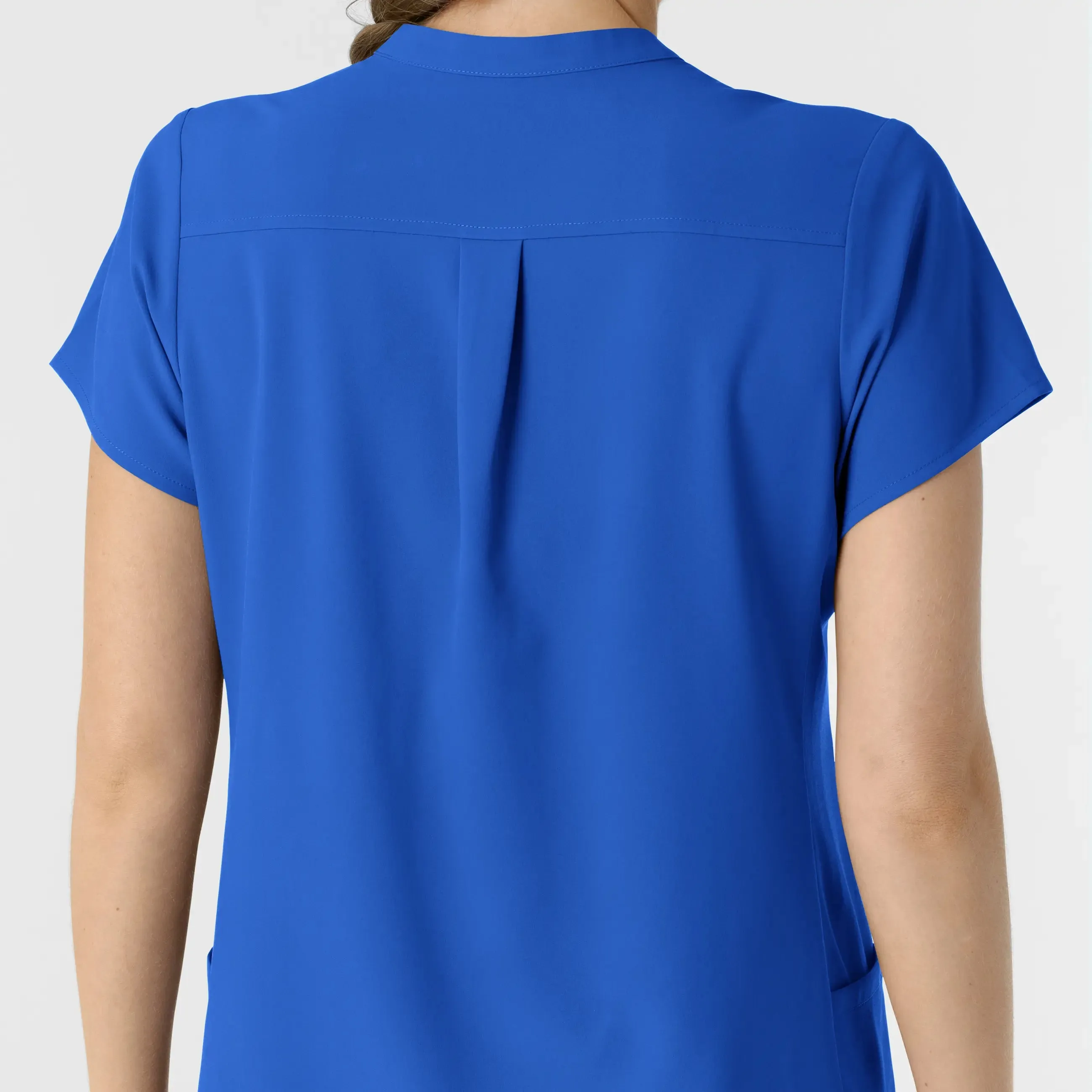Wink Women's Mandarin Collar Scrub Top - Royal Blue