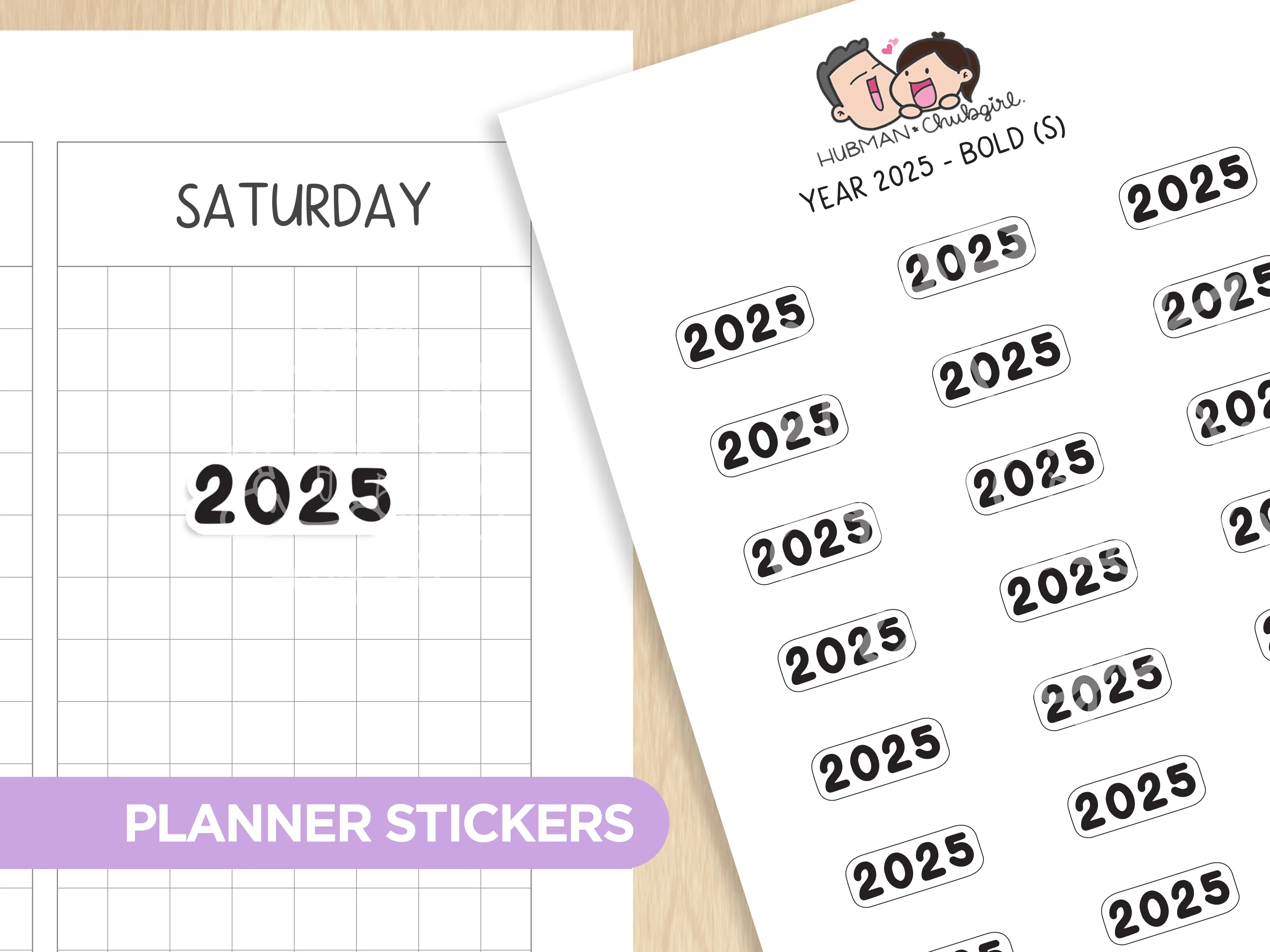 Year 2025 - Bold (S) Planner Stickers