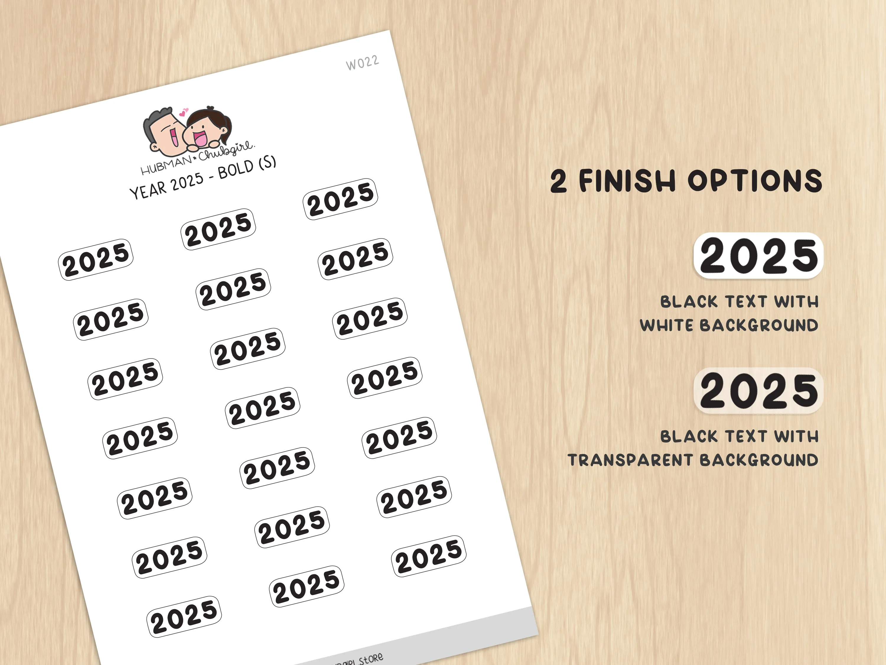 Year 2025 - Bold (S) Planner Stickers